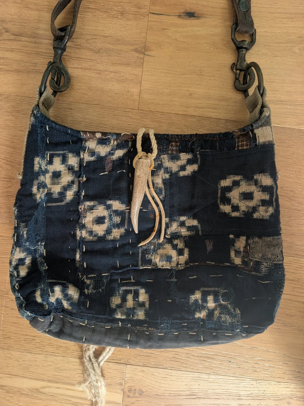 Handwoven Indigo Pattern Crossbody Bag by J. Augur